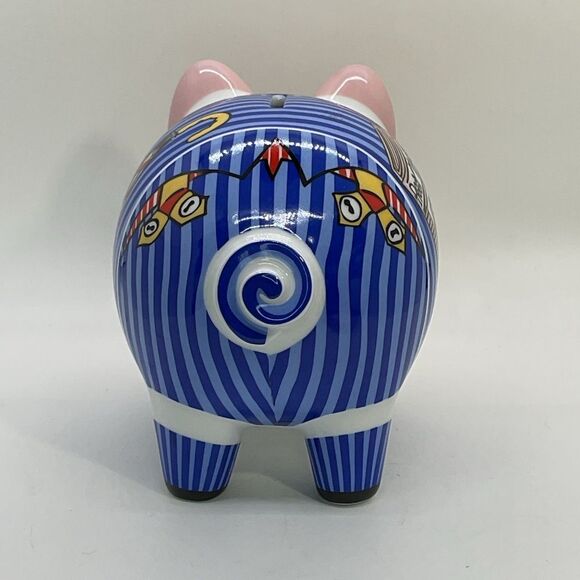 Colorful Ritzenhoff London City Banker Piggy Bank with Stripes - Picture 5 of 8